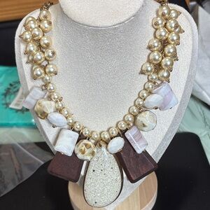 Elegant Pearl and Stone Necklace